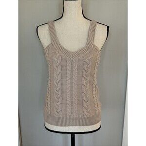 Evereve Sleeveless Sweater Tank Cableknit Size Medium